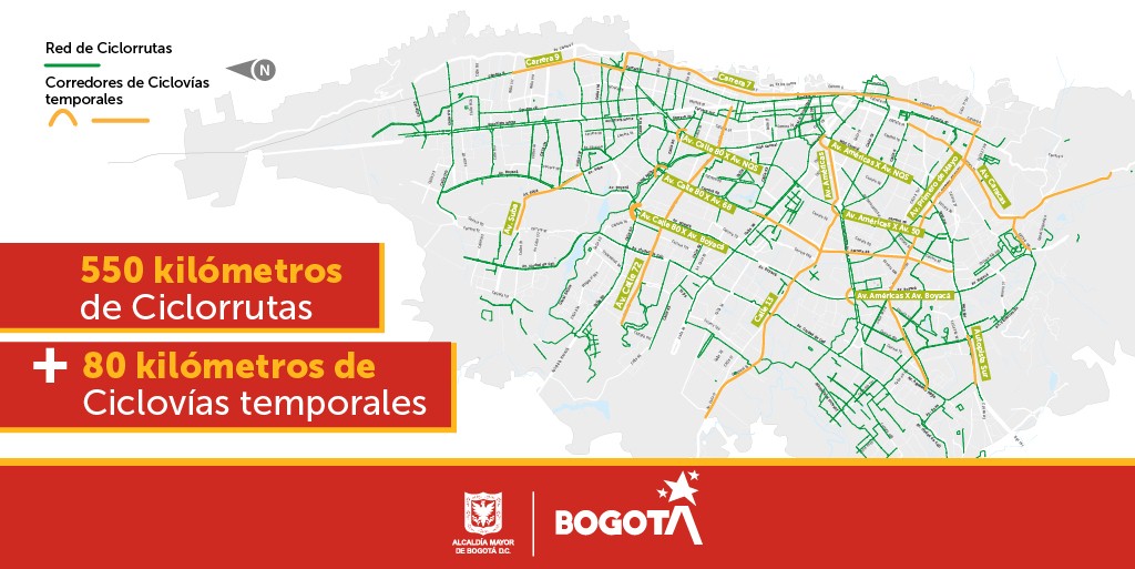 Ciclovías temporales Bogotá