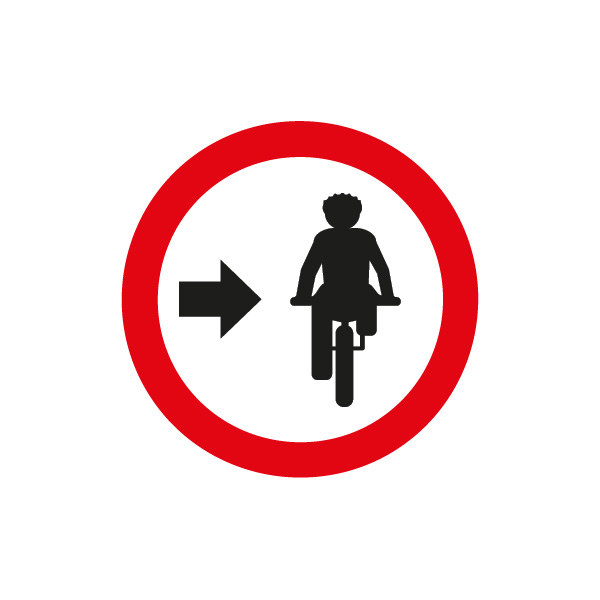 señalización reglamentaria ciclistas - ciclistas a la derecha