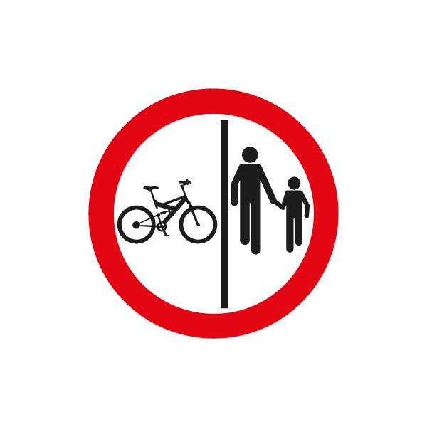 señalización reglamentaria ciclistas - circulación no compartida